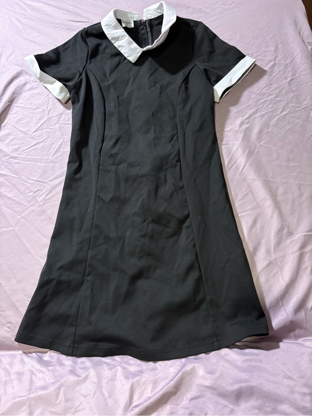 Spirit Black Dress with White Collar and Cuffs
